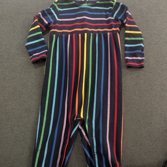 Primary Other - Primary Rainbow Stripe Long Sleeve Romper